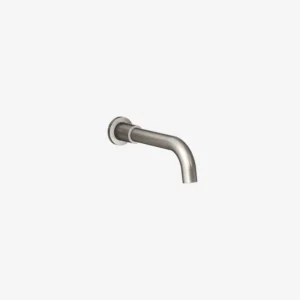 Tub spout without diverter in Brushed Nickel, round wall-mounted minimalist style