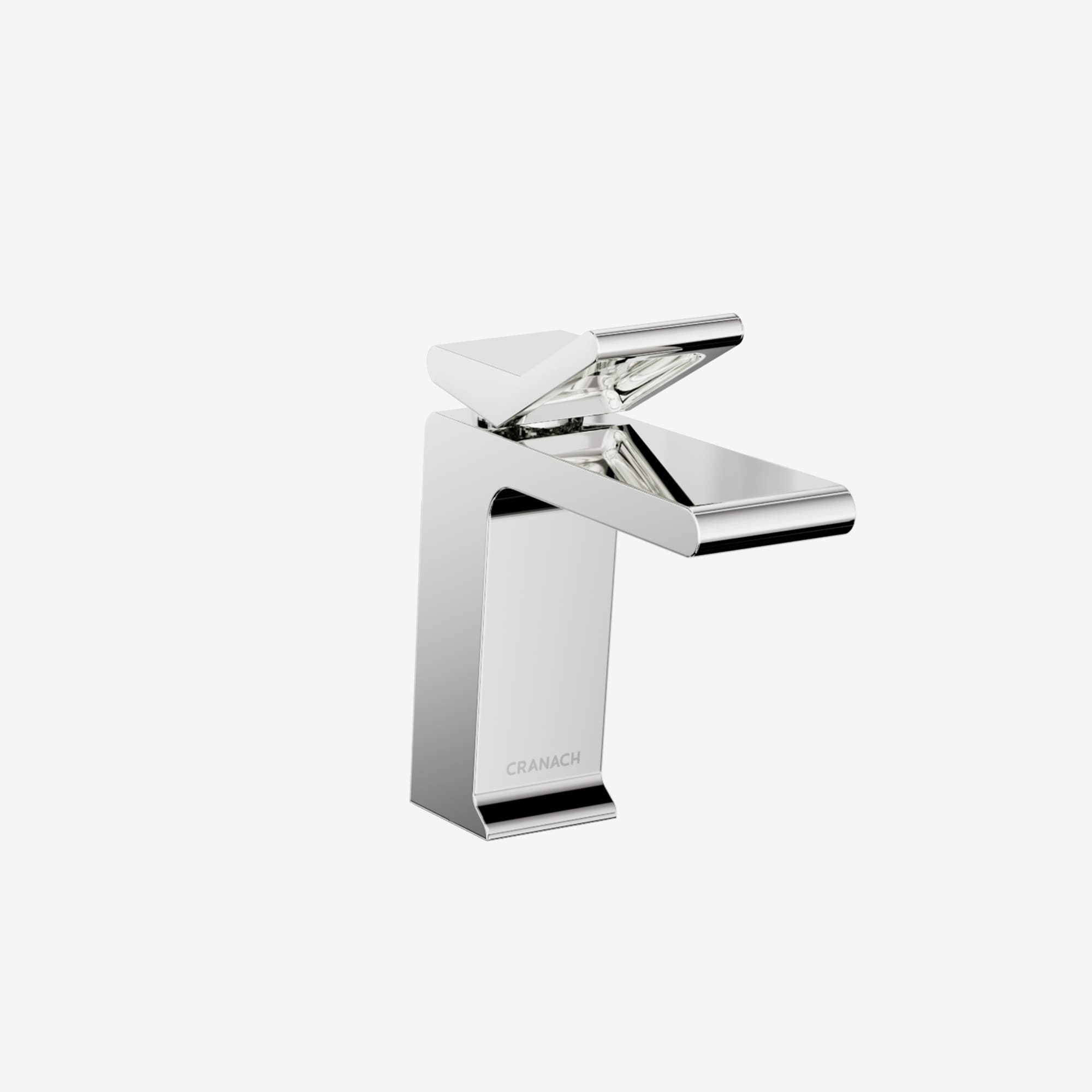Single-handle bathroom sink faucet in polished chrome