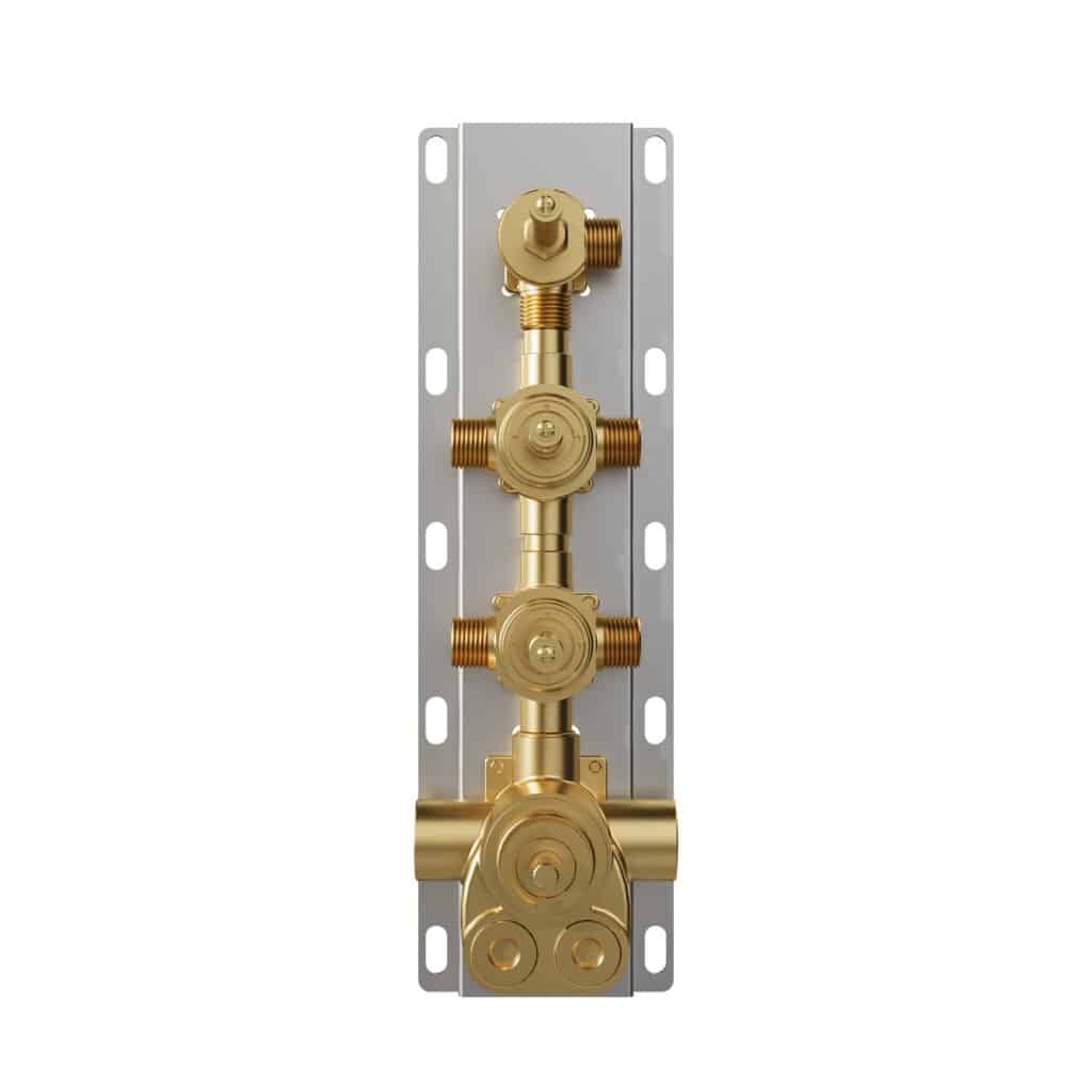 Integrated Thermostatic Valve and 5-Outlet Diverter Rough-In