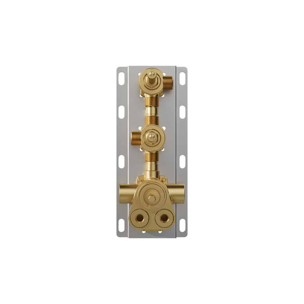 Integrated Thermostatic Valve and 2-Outlet Diverter Rough-In