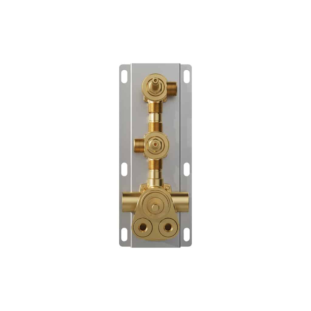 Integrated Thermostatic Valve and 2-Outlet Diverter Rough-In