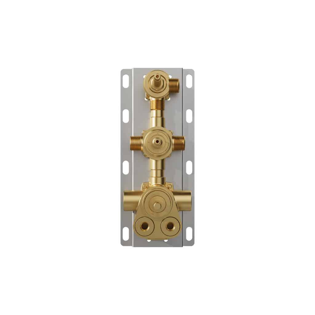 Integrated Thermostatic Valve and 3-Outlet Diverter Rough-In