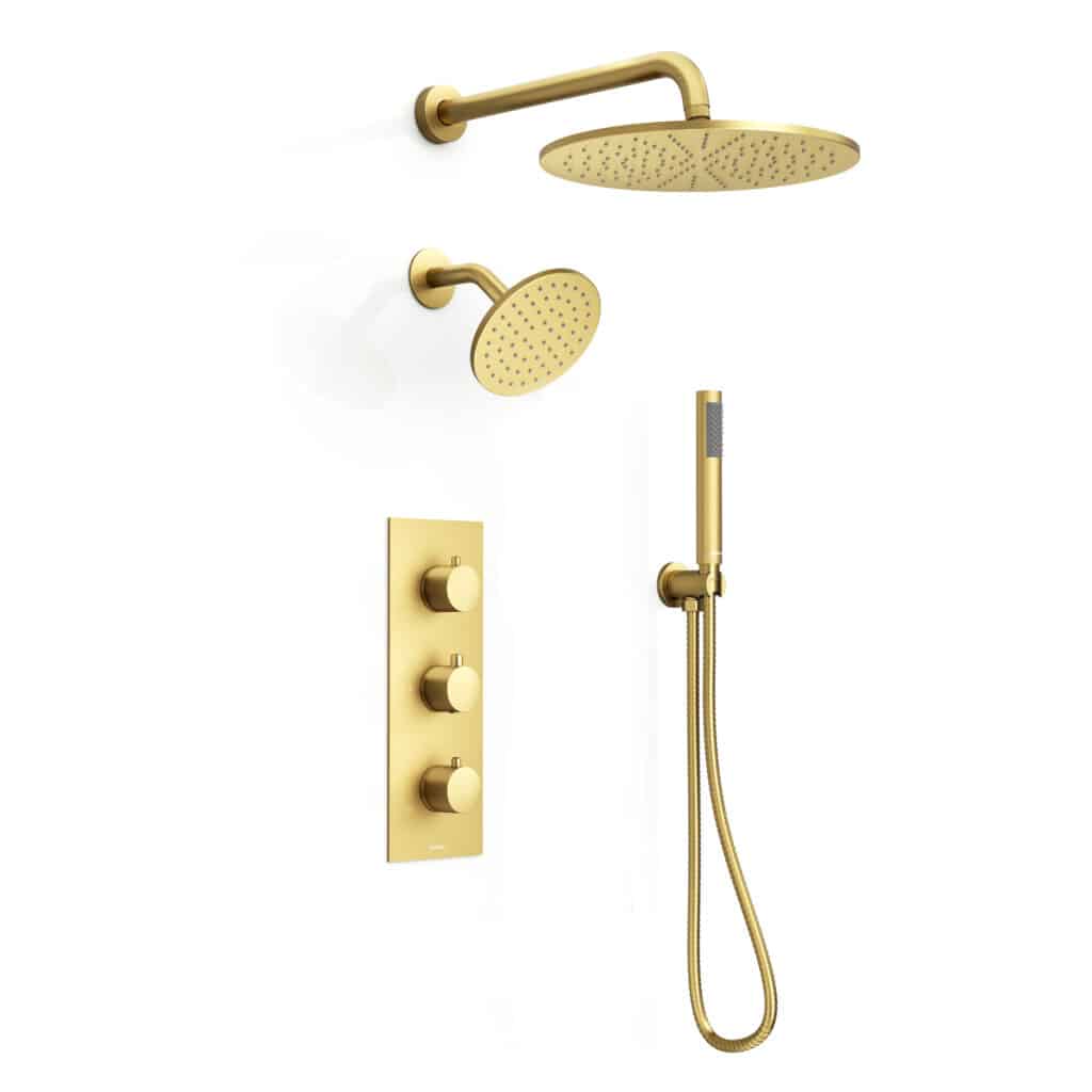 FARNE Three-Function Thermostatic Shower System with Dual Showerheads(10''/6'')