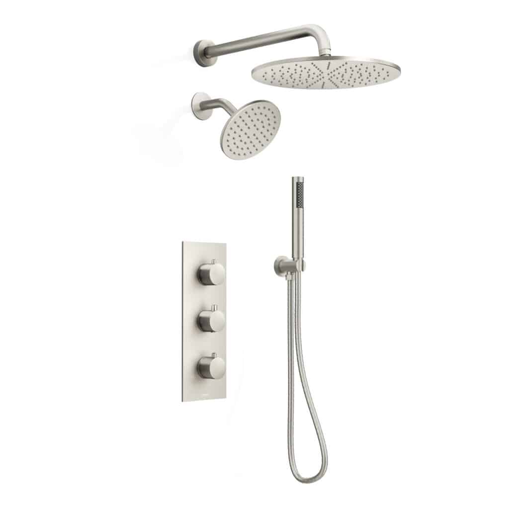 FARNE Three-Function Thermostatic Shower System with Dual Showerheads(10''/6'')