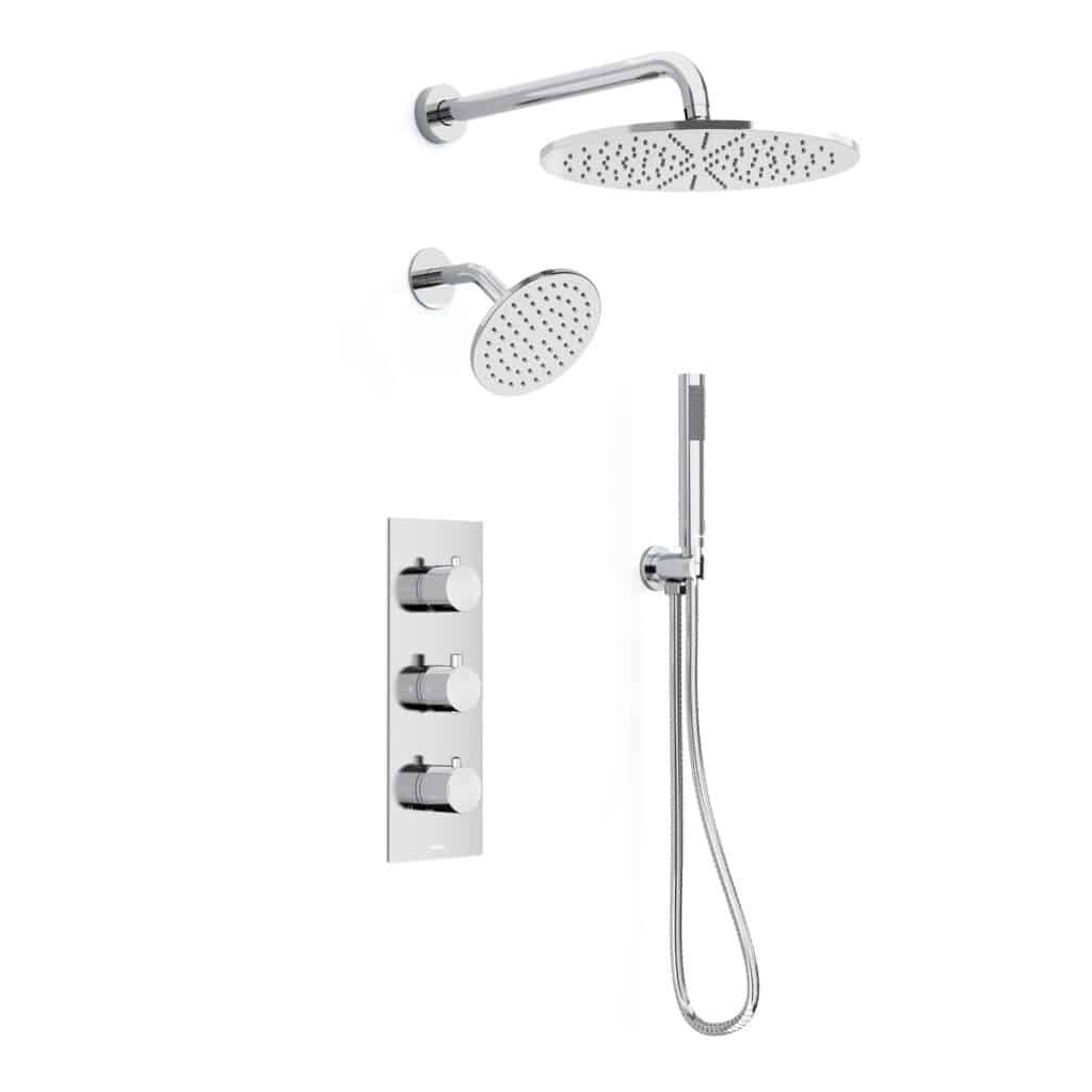 FARNE Three-Function Thermostatic Shower System with Dual Showerheads(10''/6'')