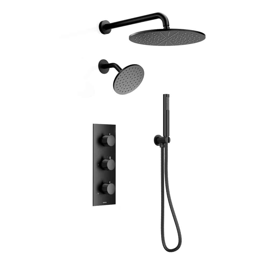 FARNE Three-Function Thermostatic Shower System with Dual Showerheads(10''/6'')