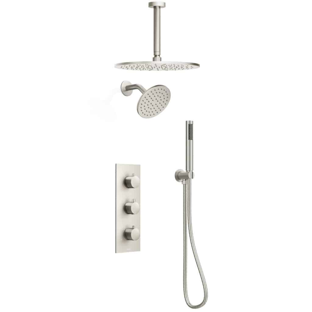 FARNE Three-Function Thermostatic Shower System with Dual Showerheads(10''/6'')