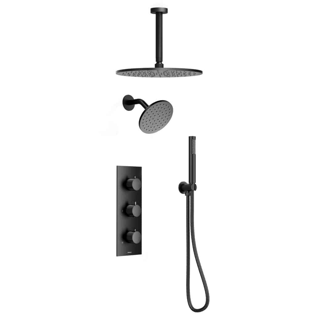FARNE Three-Function Thermostatic Shower System with Dual Showerheads(10''/6'')