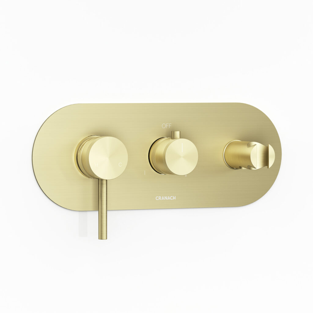 ANGELSEY Two-Function Pressure Balance Valve Trim with Integrated Handshower Holder & Supply Elbow (Valve Not Included)