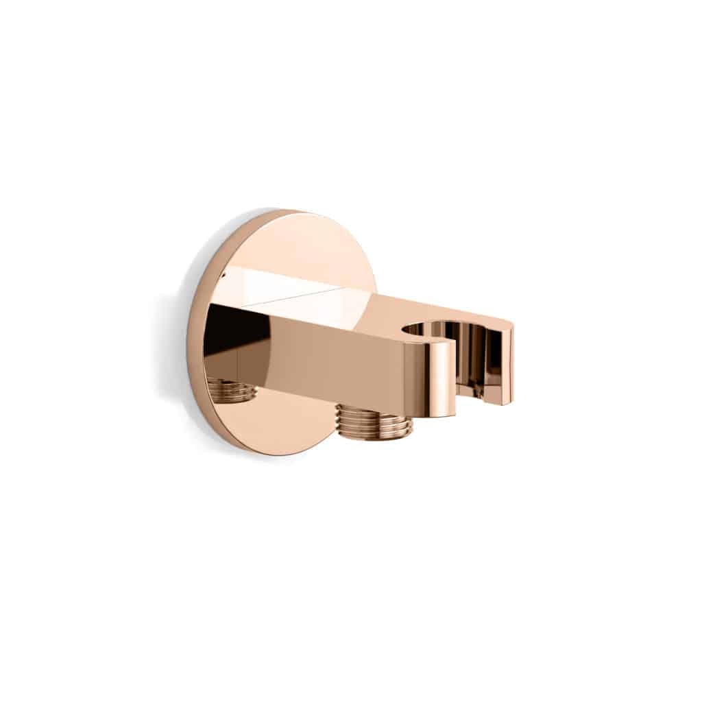 Solid Brass Wall Supply Elbow with Integrated Handshower Holder