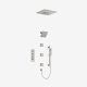 6-function wellness shower system with a 16-inch LED showerhead offering rainfall, waterfall, and rotating water modes in Brushed Nickel