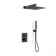 C04.RU01 matte black double handle shower faucet