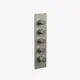 Round thermostatic shower valve trim in Brushed Nickel with 5-way diverter option, includes cartridge