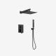 Shower system kit 10 inch square Matte Black Crozet