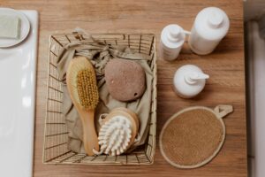 cosmetics on table