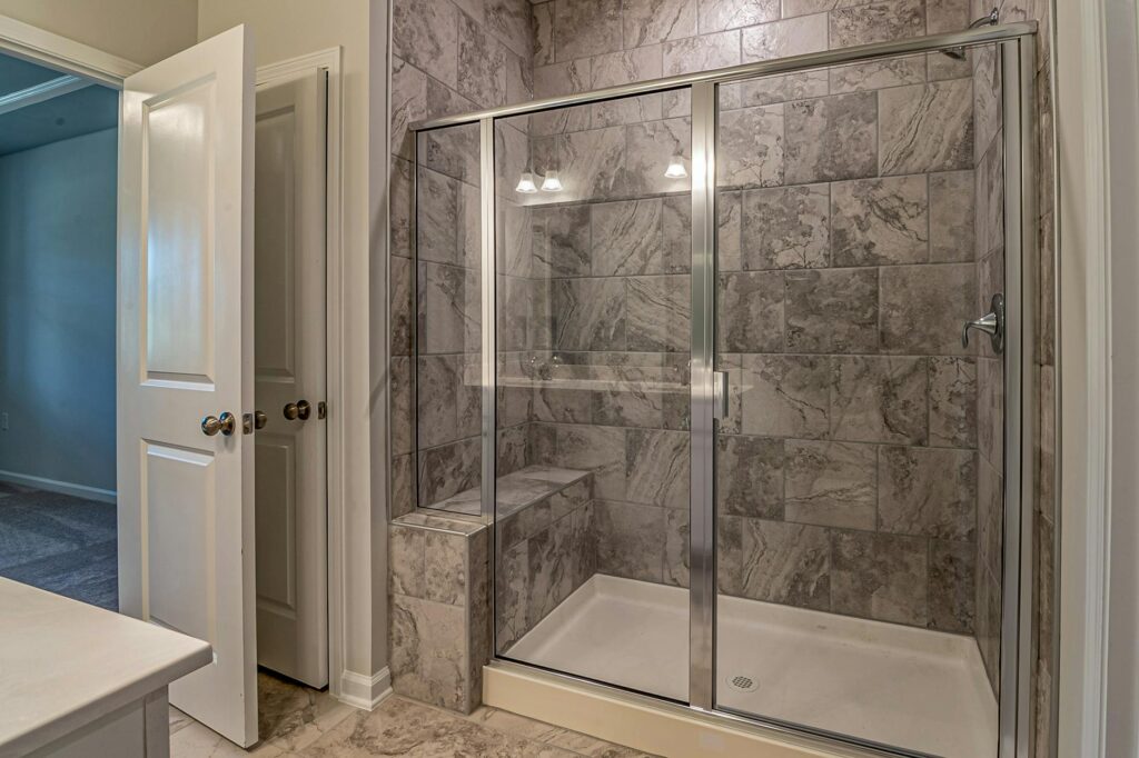 an interior of the bathroom of a house